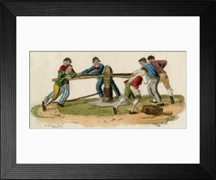 Framed Print : TURNING A WINDLASS Framed Print : TURNING A WINDLASS