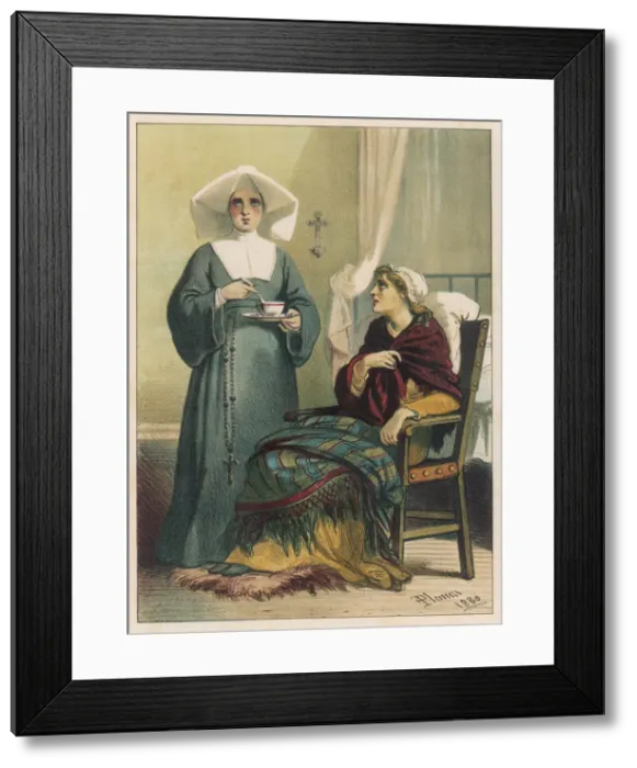 Framed Print : PATIENT AND NURSE / 1880 Framed Print : PATIENT AND NURSE / 1880