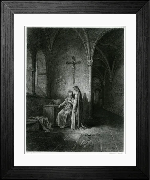 Framed Print : GUINEVERE IN CLOISTER Framed Print : GUINEVERE IN CLOISTER