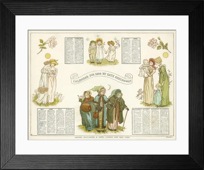 Framed Print : 1884 Greenaway Calendar Framed Print : 1884 Greenaway Calendar