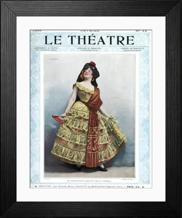 Framed Print : Leblanc As Carmen - 1899 Framed Print : Leblanc As Carmen - 1899