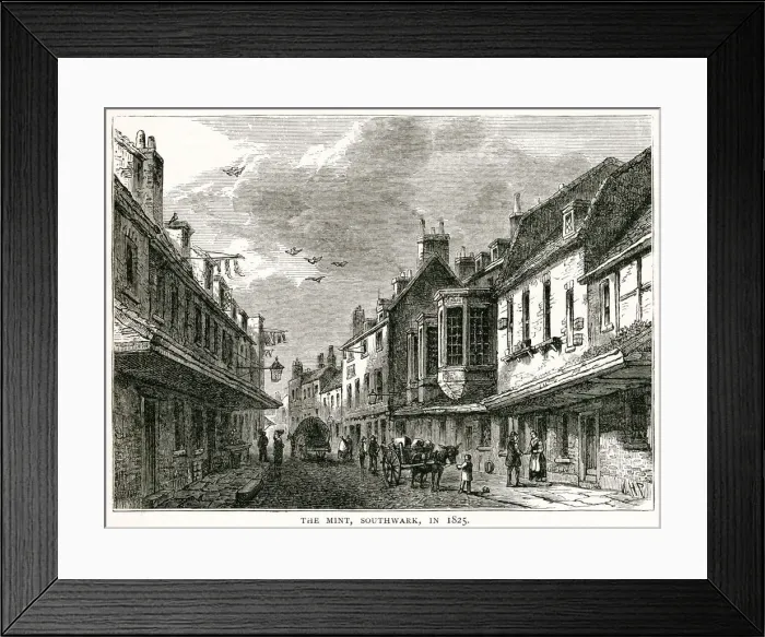 Framed Print : The Mint, Southwark 1825 Framed Print : The Mint, Southwark 1825