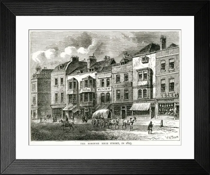 Framed Print : Borough High Street 1825 Framed Print : Borough High Street 1825