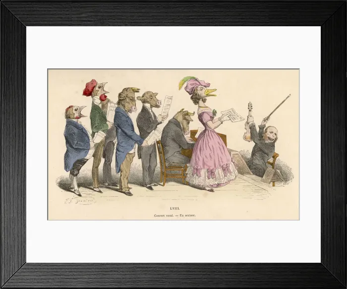 Framed Print : Singers (Grandville) Framed Print : Singers (Grandville)