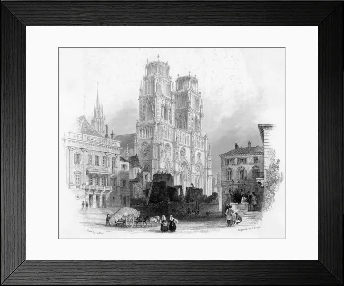 Framed Print : ORLEANS CATHEDRAL / 1830S Framed Print : ORLEANS CATHEDRAL / 1830S