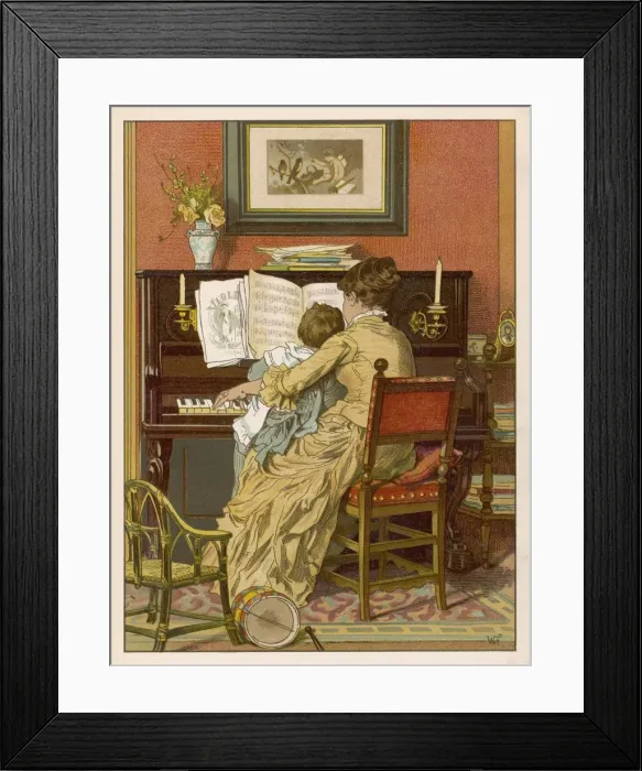 Framed Print : Mother, Child, Piano Framed Print : Mother, Child, Piano