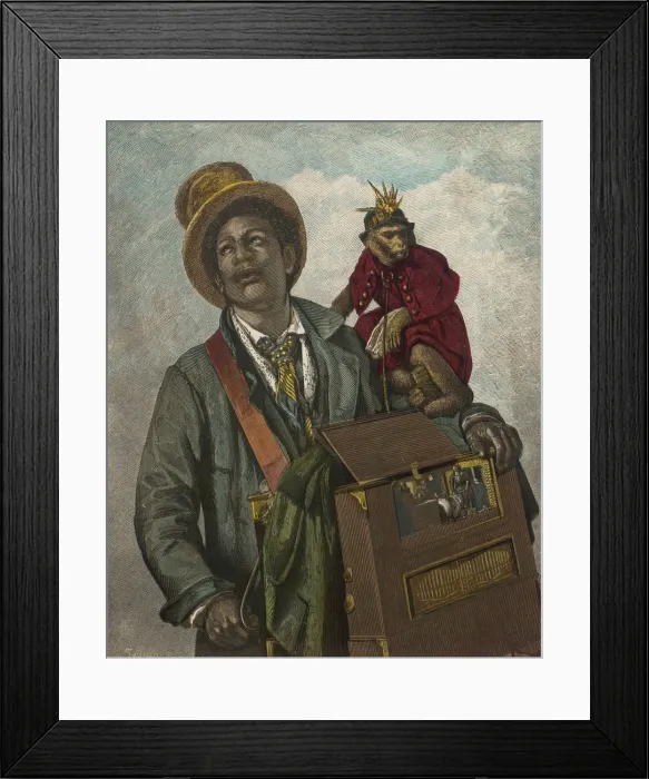 Framed Print : Organ Grinder (Anon) Framed Print : Organ Grinder (Anon)