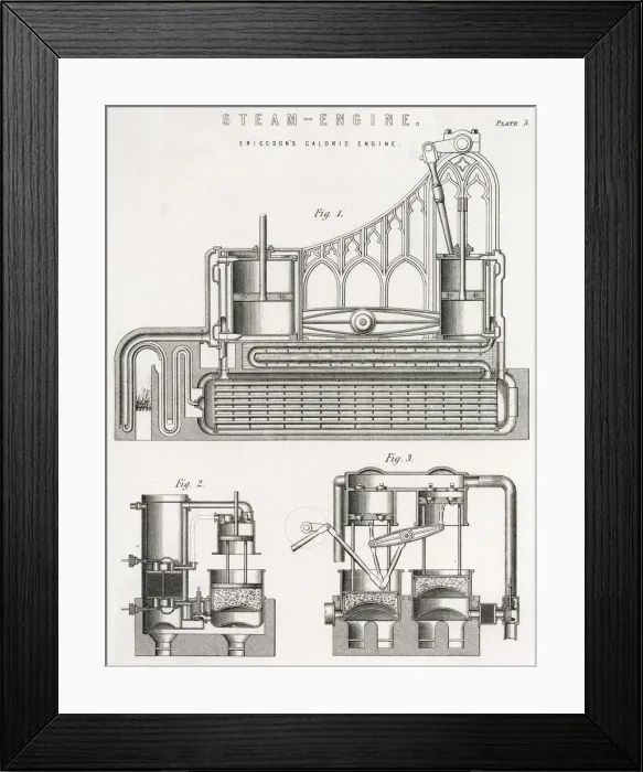 Framed Print : ERICSSONS STEAM ENGINE Framed Print : ERICSSONS STEAM ENGINE