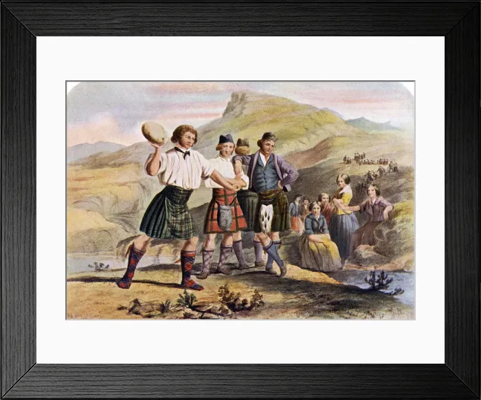 Framed Print : SCOTS STONE THROWING Framed Print : SCOTS STONE THROWING