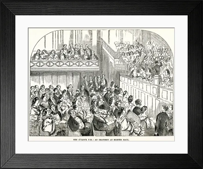 Framed Print : CONCERT AT EXETER HALL 1858 Framed Print : CONCERT AT EXETER HALL 1858