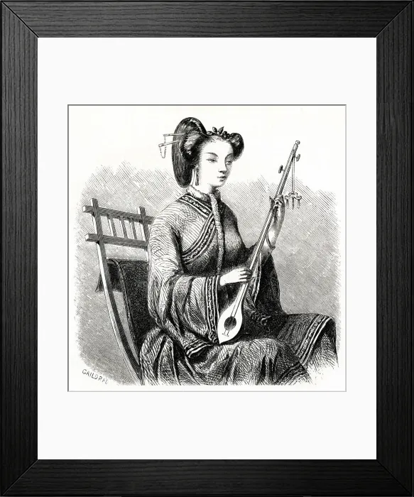 Framed Print : CHINESE LADY MUSICIAN 1861 Framed Print : CHINESE LADY MUSICIAN 1861