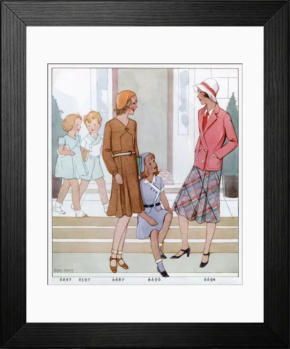 Framed Print : CHILD FASHIONS 1931 Framed Print : CHILD FASHIONS 1931