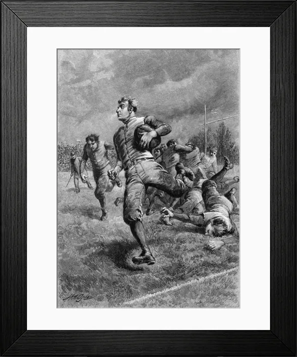 Framed Print : US FOOTBALL PLAYER RUNS Framed Print : US FOOTBALL PLAYER RUNS