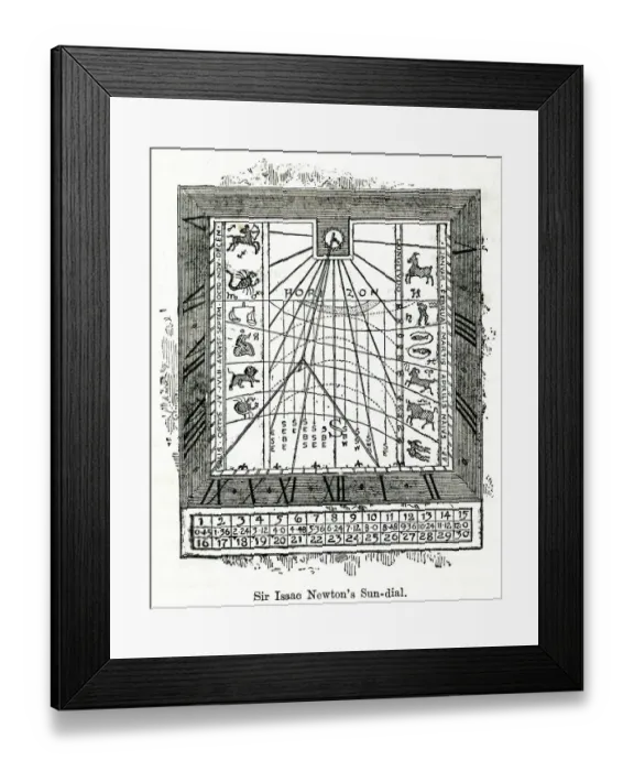 Framed Print : NEWTONS SUNDIAL Framed Print : NEWTONS SUNDIAL