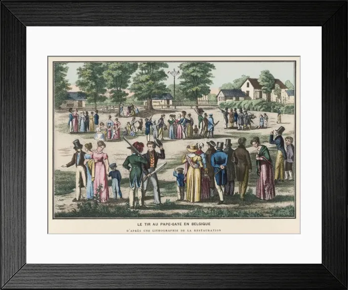 Framed Print : Shooting in Belgium - 19th century Framed Print : Shooting in Belgium - 19th century