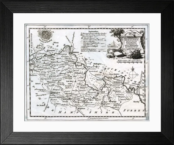 Framed Print : MAP / BERKSHIRE 18C Framed Print : MAP / BERKSHIRE 18C