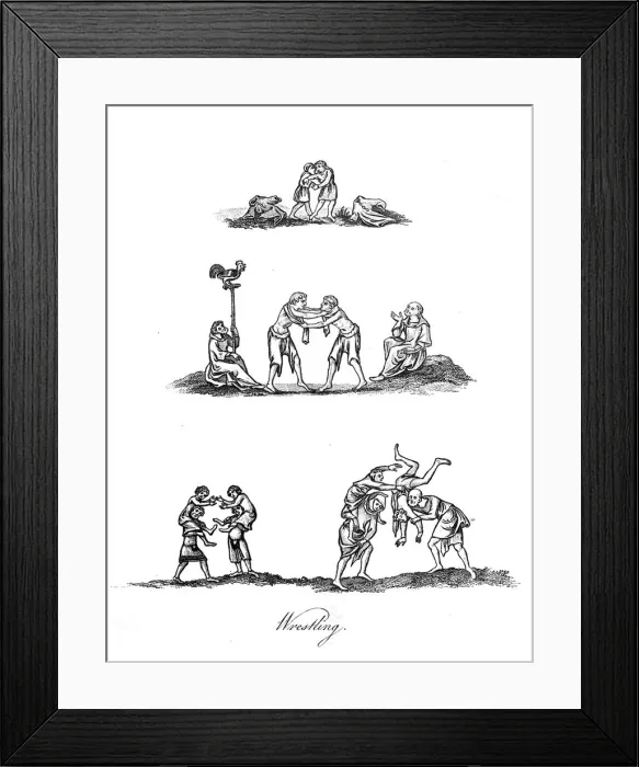 Framed Print : MEDIEVAL WRESTLING C14 Framed Print : MEDIEVAL WRESTLING C14