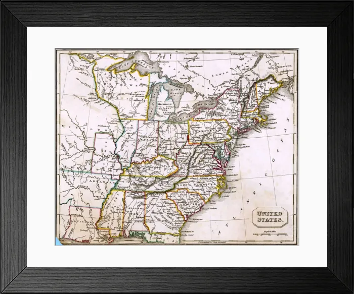 Framed Print : MAP / NORTH AMERICA 1827 Framed Print : MAP / NORTH AMERICA 1827