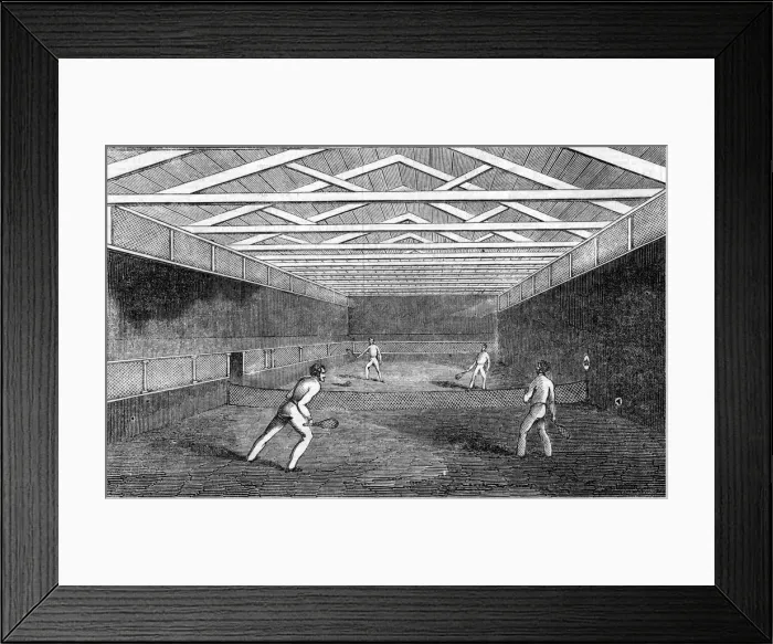 Framed Print : REAL TENNIS GAME 1845 Framed Print : REAL TENNIS GAME 1845