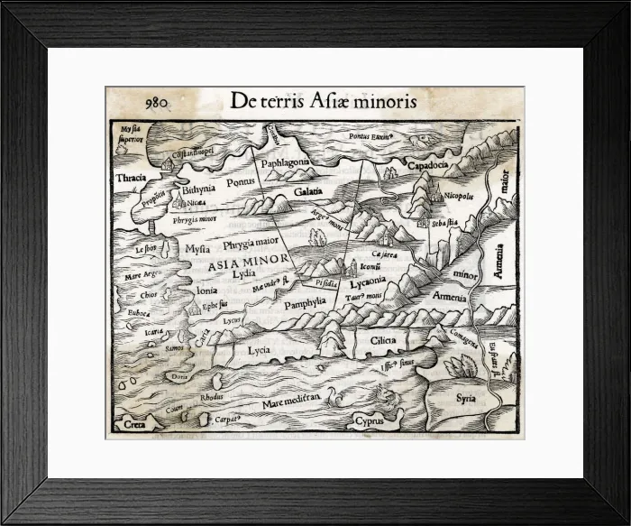 Framed Print : MAP / ASIA MINOR 1553 Framed Print : MAP / ASIA MINOR 1553