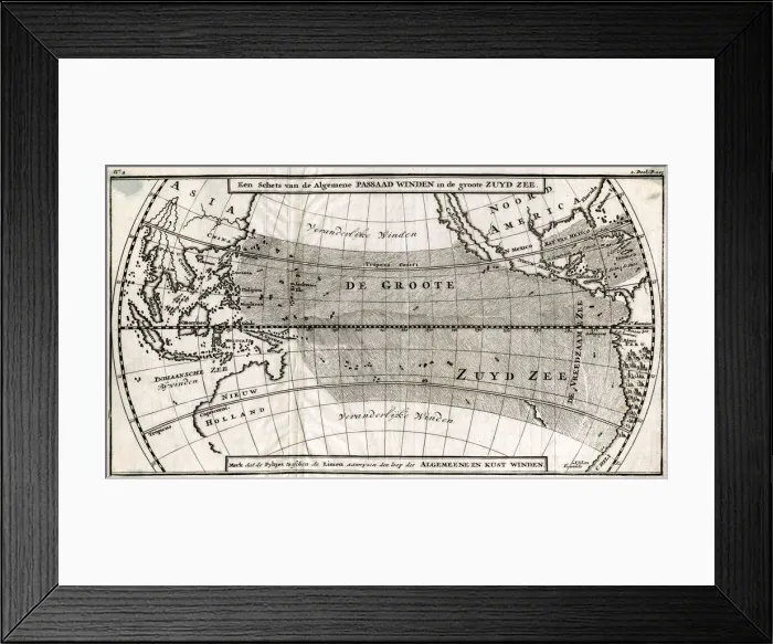 Framed Print : MAP / PACIFIC OCEAN 1700 Framed Print : MAP / PACIFIC OCEAN 1700