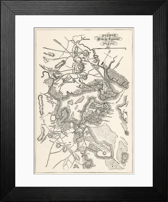 Framed Print : MAP / USA / BOSTON 1775-6 Framed Print : MAP / USA / BOSTON 1775-6