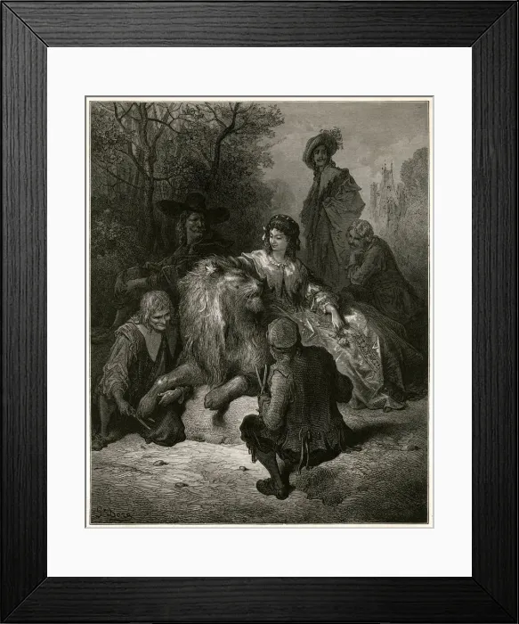 Framed Print : FABLE / LION IN LOVE Framed Print : FABLE / LION IN LOVE