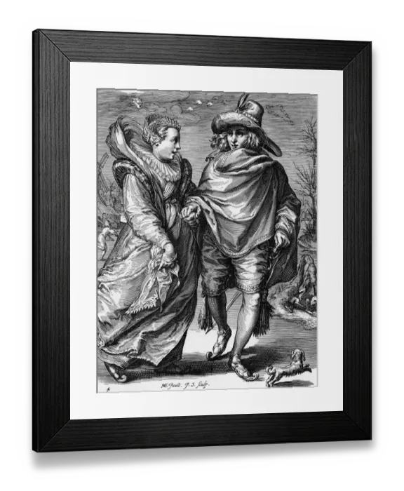 Framed Print : SKATING DUTCH PAIR C17 Framed Print : SKATING DUTCH PAIR C17
