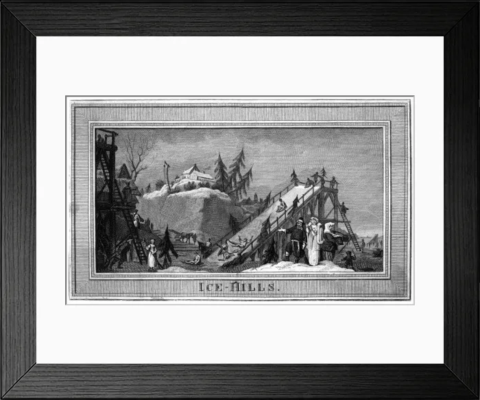 Framed Print : TOBOGGANING, RUSSIA 1800 Framed Print : TOBOGGANING, RUSSIA 1800