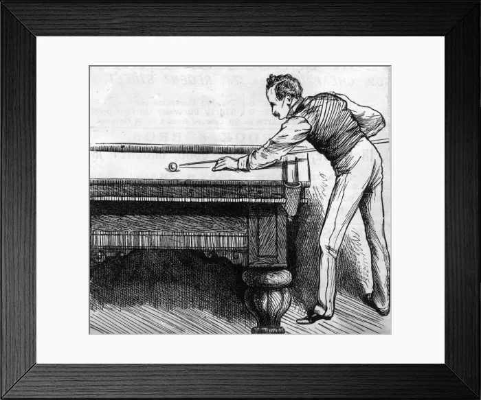 Framed Print : C19 BILLIARD PLAYER Framed Print : C19 BILLIARD PLAYER