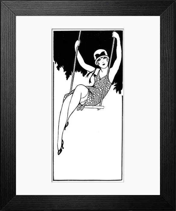 Framed Print : GIRL ON SWING 1926 Framed Print : GIRL ON SWING 1926