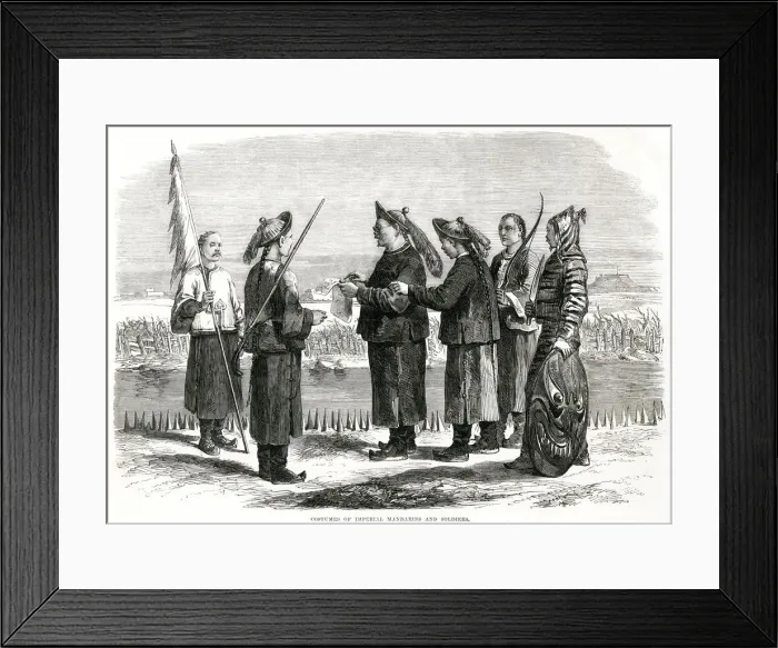 Framed Print : Imperial Chinese mandarins and soldiers 1864 Framed Print : Imperial Chinese mandarins and soldiers 1864