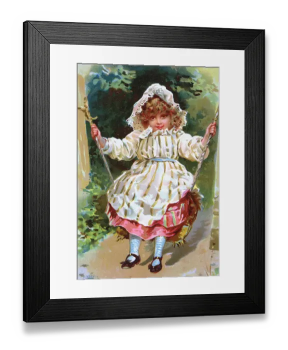 Framed Print : GIRL ON SWING C19 Framed Print : GIRL ON SWING C19