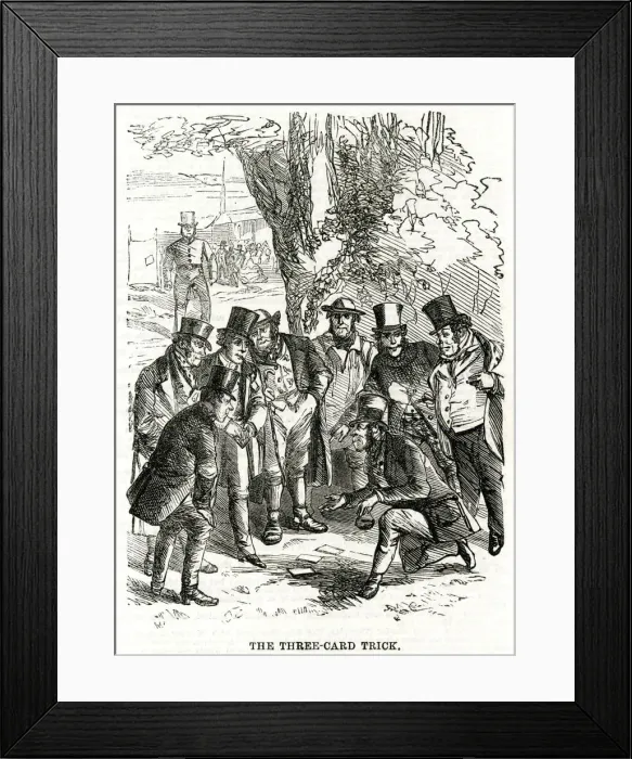 Framed Print : 3 CARD TRICK AT DERBY Framed Print : 3 CARD TRICK AT DERBY