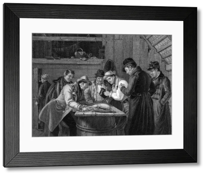 Framed Print : GAMBLING RAFFLE 1842 Framed Print : GAMBLING RAFFLE 1842