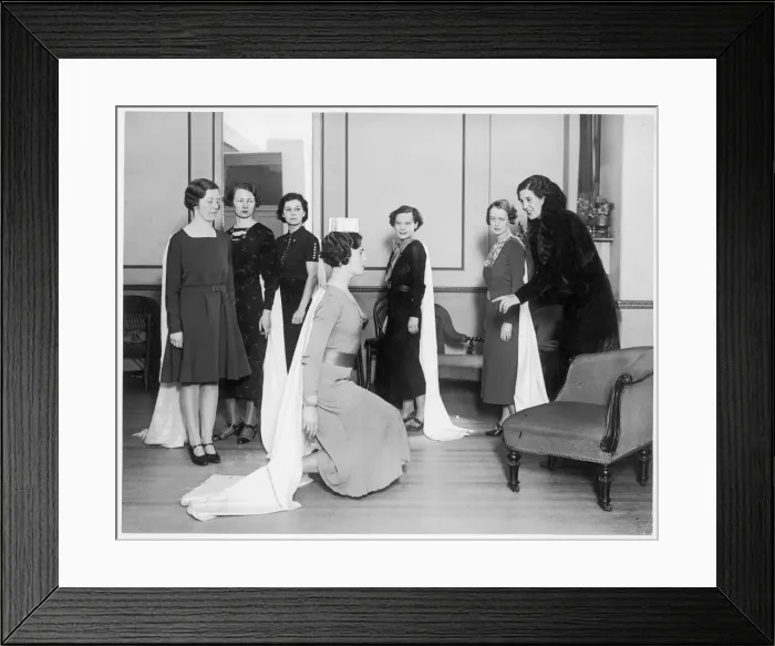 Framed Print : DEBS CURTSEYING 1934 Framed Print : DEBS CURTSEYING 1934