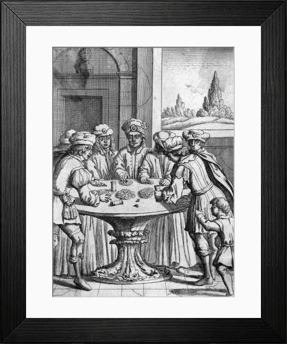 Framed Print : C17 GAMBLING W / DICE Framed Print : C17 GAMBLING W / DICE