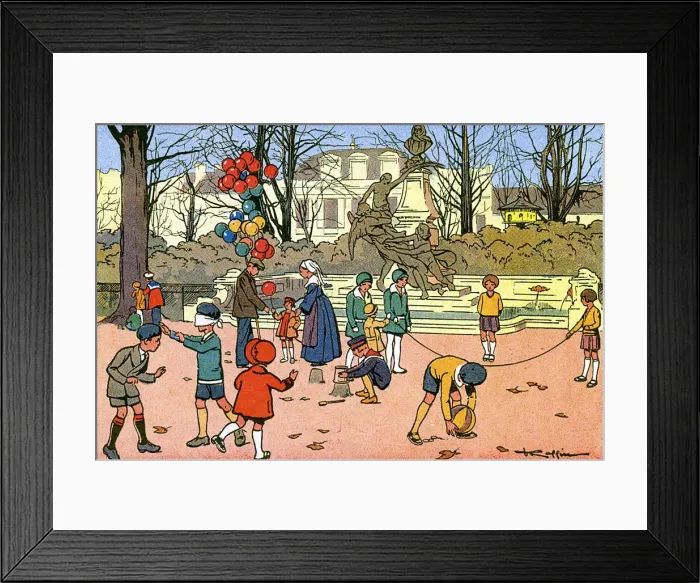 Framed Print : GAMES / OUTDOOR / PARK C1920 Framed Print : GAMES / OUTDOOR / PARK C1920