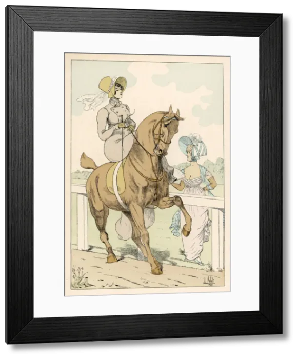 Framed Print : FRENCH HORSEWOMAN 1805 Framed Print : FRENCH HORSEWOMAN 1805