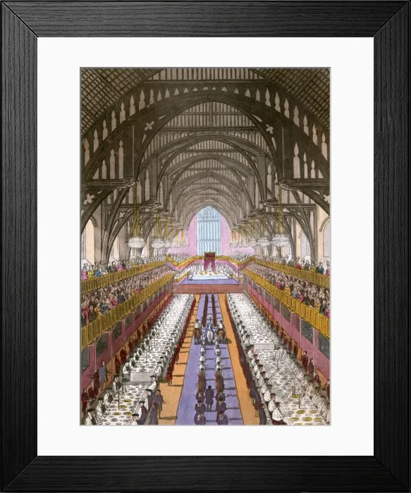 Framed Print : GEORGE IV BANQUET 1820 Framed Print : GEORGE IV BANQUET 1820