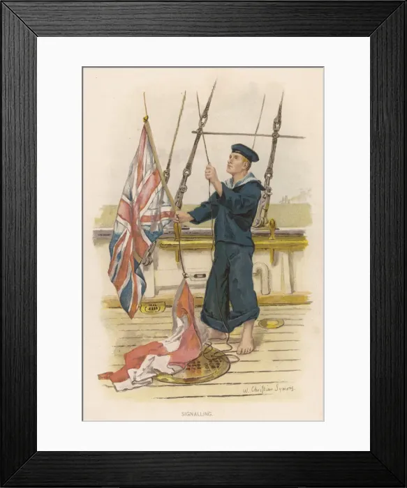 Framed Print : FLAG SIGNALS IN NAVY Framed Print : FLAG SIGNALS IN NAVY