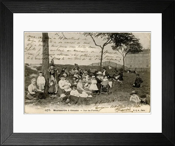 Framed Print : Group of people at Ornano, Montmartre, Paris, France Framed Print : Group of people at Ornano, Montmartre, Paris, France