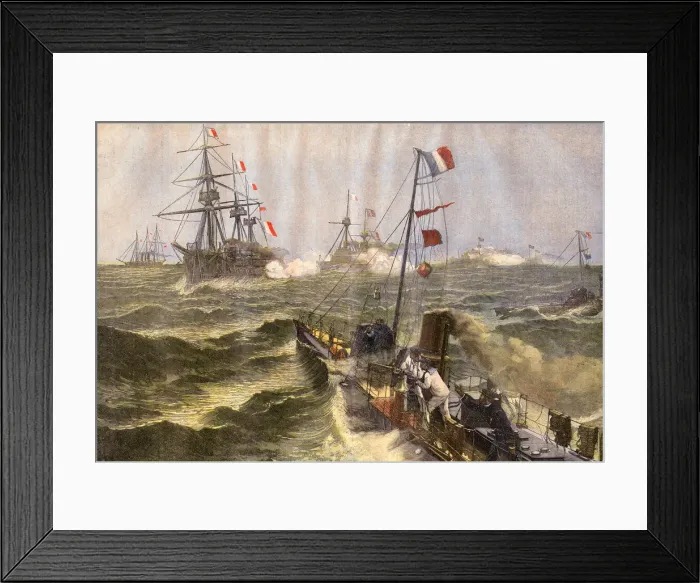 Framed Print : FRENCH NAVAL MANOEUVRES Framed Print : FRENCH NAVAL MANOEUVRES