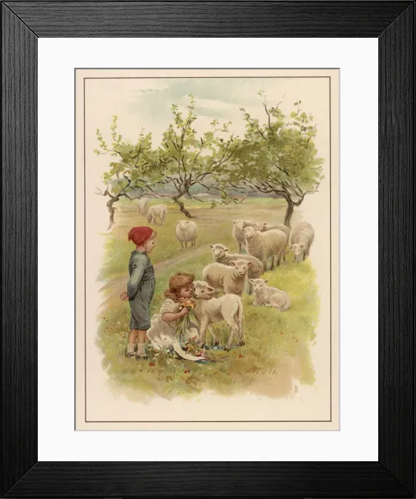 Framed Print : SOCIAL / KIDS & LAMBS 1891 SOCIAL / KIDS & LAMBS 1891 Framed Print : SOCIAL / KIDS & LAMBS 1891 SOCIAL / KIDS & LAMBS 1891