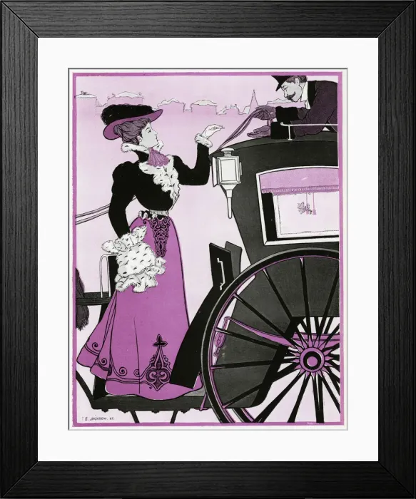 Framed Print : Social - Hansom Fare 1898 Framed Print : Social - Hansom Fare 1898