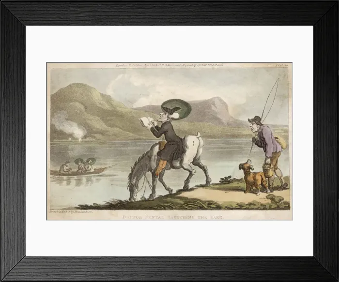 Framed Print : Dr Syntax sketching the lake Framed Print : Dr Syntax sketching the lake