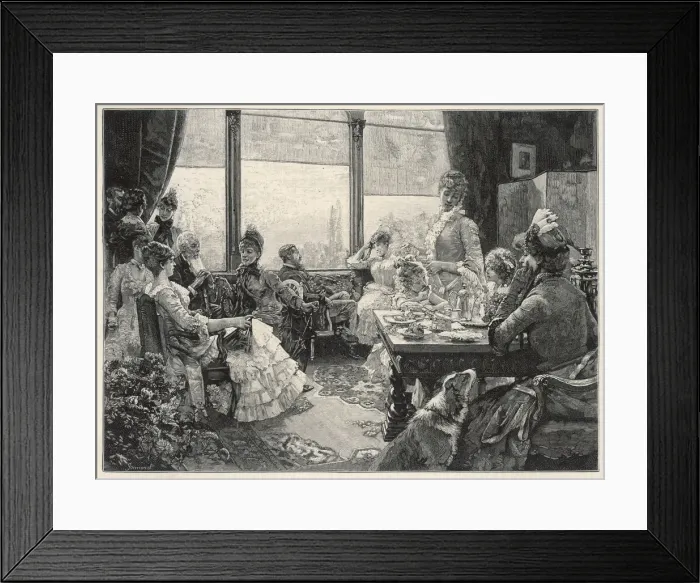 Framed Print : SOCIAL / 5 OCLOCK TEA 19C Framed Print : SOCIAL / 5 OCLOCK TEA 19C