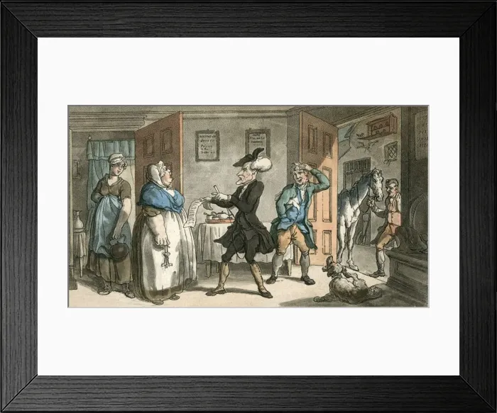 Framed Print : Dr Syntax disputing his bill with the landlady Framed Print : Dr Syntax disputing his bill with the landlady