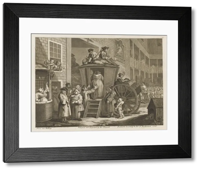 Framed Print : Coach in Inn Yard Framed Print : Coach in Inn Yard
