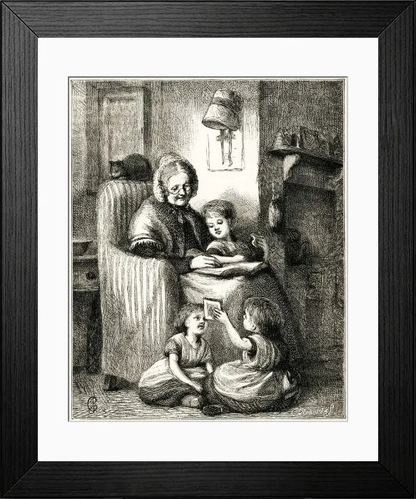 Framed Print : GRANDMOTHER / 3 CHILDREN Framed Print : GRANDMOTHER / 3 CHILDREN